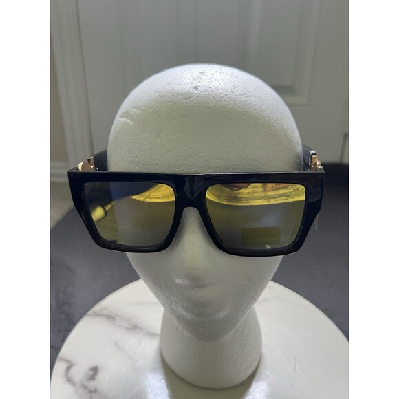NWT Womens True Religion Sunglasses TRM1784X Black/Gold Reflectiv Oversized $90 main image 5